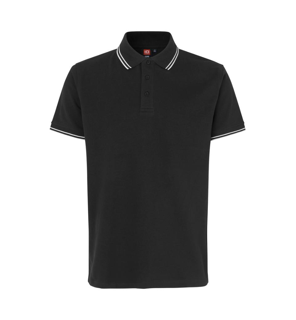 Klassisk Sort Herre Polo - ID Stretch Polo 0522 på Tilbud