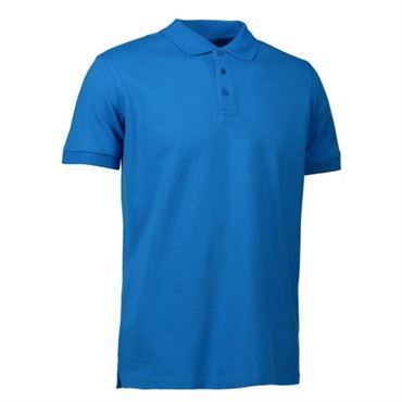 Klassisk Herre Polo i Azur - ID Stretch 0525 på Tilbud!