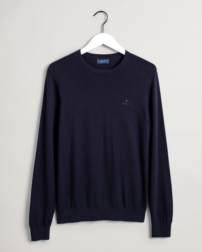 Cotton Cashmere C-neck Denim B
