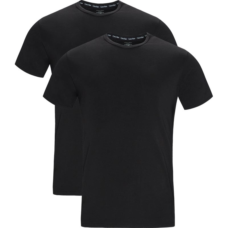 Calvin Klein 2-pak O-hals T-shirts i sort – Fantastisk tilbud!