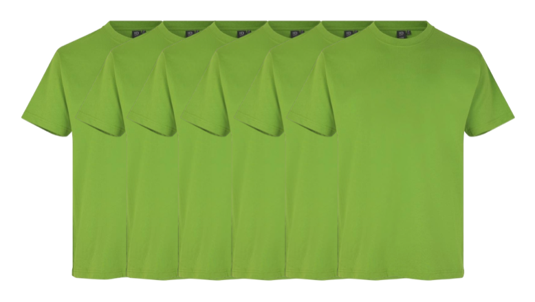 ID T-time 6-pak T-shirts i æble - Fantastisk Tilbud!