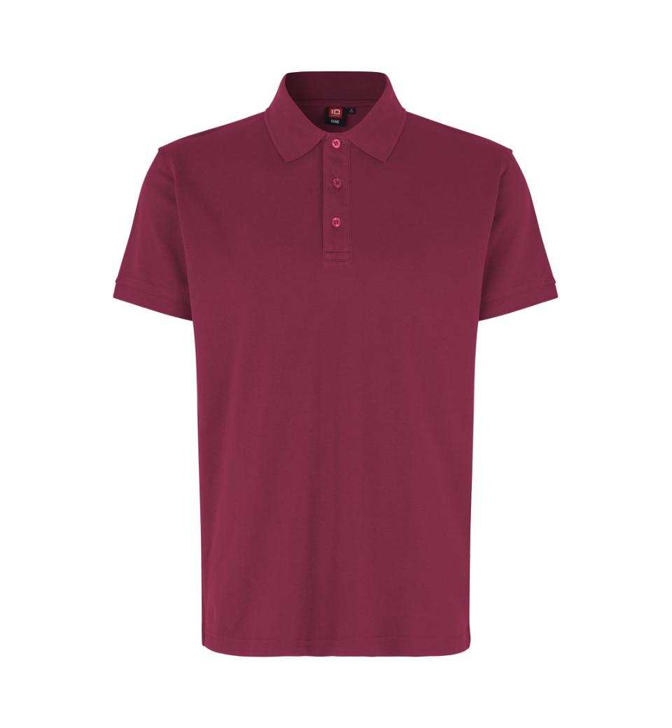 ID Stretch Polo 0525 i Cerise - Klassisk Herrepolo