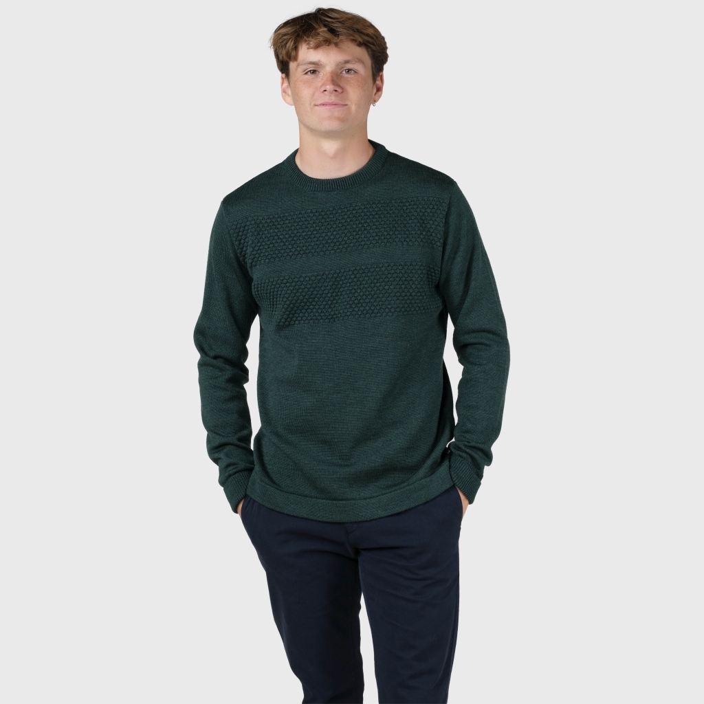Klitmøller Collective Strik i Mosgrøn - 100% Merino Uld