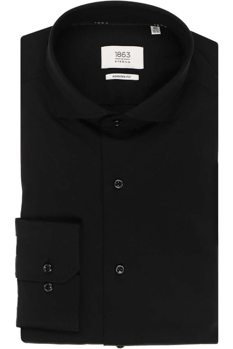 Eterna Modern Fit Jersey Skjorte – Sort Premium Kvalitet