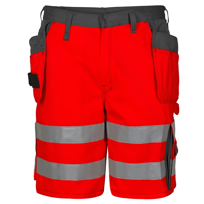 Fe-engel 20471 Arbejdsshorts – Rød/Grå med Hængelommer