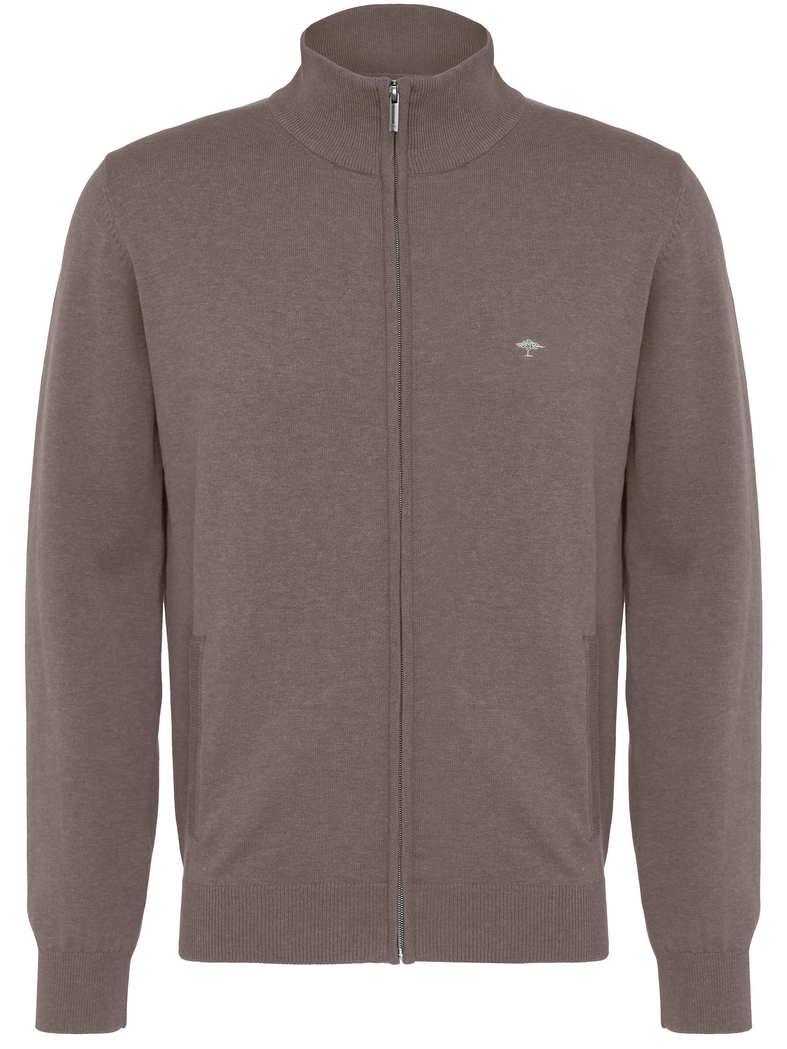Fynch Hatton Cardigan i Earth – Kvalitets 100% Bomuld