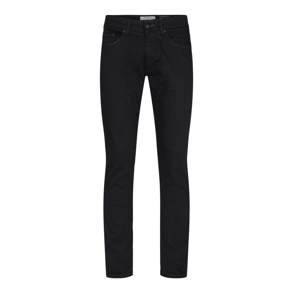Sunwill Super Stretch Jeans i Sort – Fitted Stil, Hurtig Levering