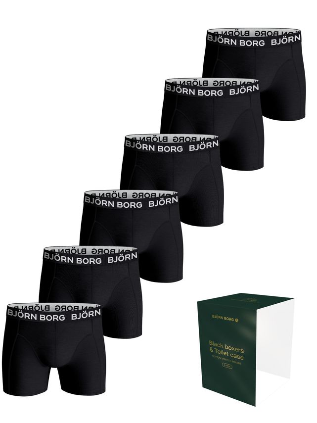 Bomulds Stretch Boxer 6-pak med Toilettaske – Tilbud!