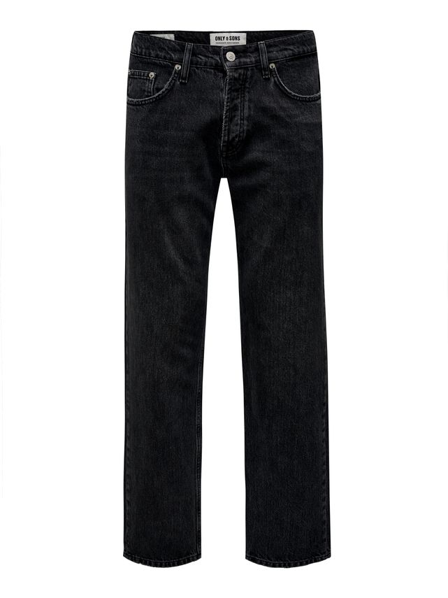 Onsedge Lige Pasform Jeans i Sort fra Only & Sons