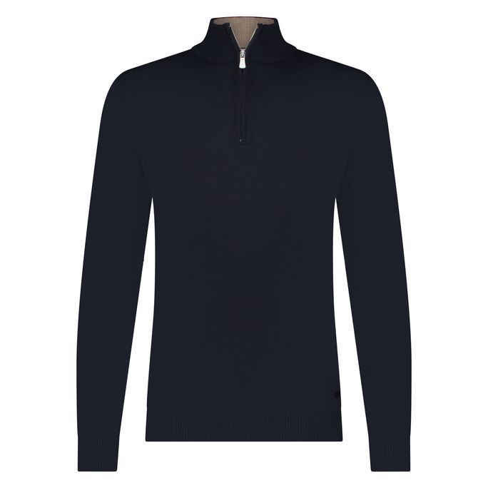 Blød Merinostrik med 1/4 Lynlås - LUX KNITWEAR