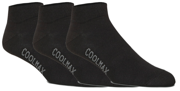 KT 3-pak Coolmax Footies - Sort Strømper på Tilbud!