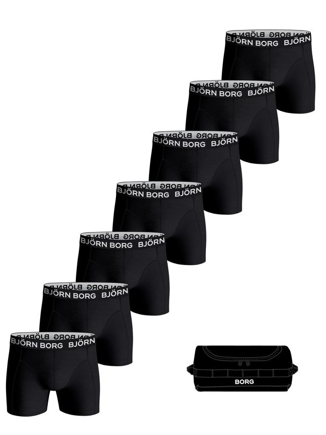 7-pak COTTON STRETCH BOXERSHORTS med toilettaske