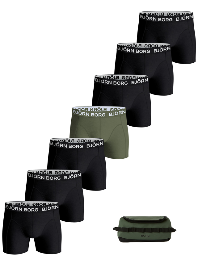 COTTON STRETCH BOXER 7-PACK MED TOILETTASKE FRA BJÖRN BORG