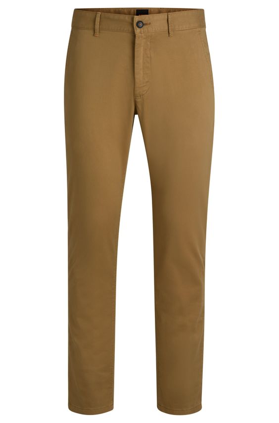 BOSS Orange Slim Fit Chinos i Satin - Fantastisk Tilbud!