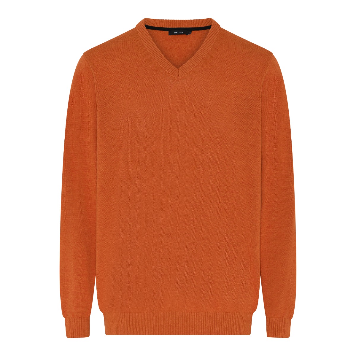 Belika V-hals Pullover i Desert Sun Melange - Kvalitetstrøje