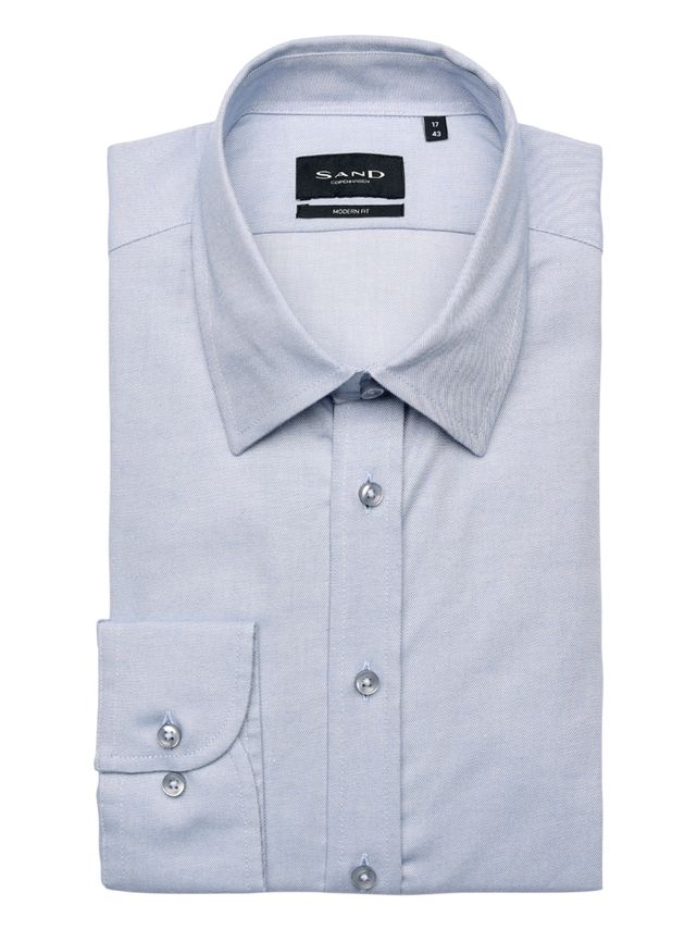 Langærmet skjorte i modern fit fra SAND - 8177 Riott.dk