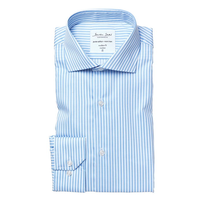 Seven Seas Skjorte Modern Fit S70 Light Blue 47 48-3xl