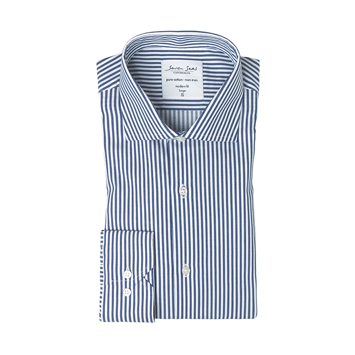 Seven Seas Skjorte Modern Fit S70 Navy 37 38-s