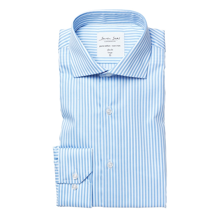 Seven Seas Skjorte Slim Fit S90 Light Blue 37 38-s