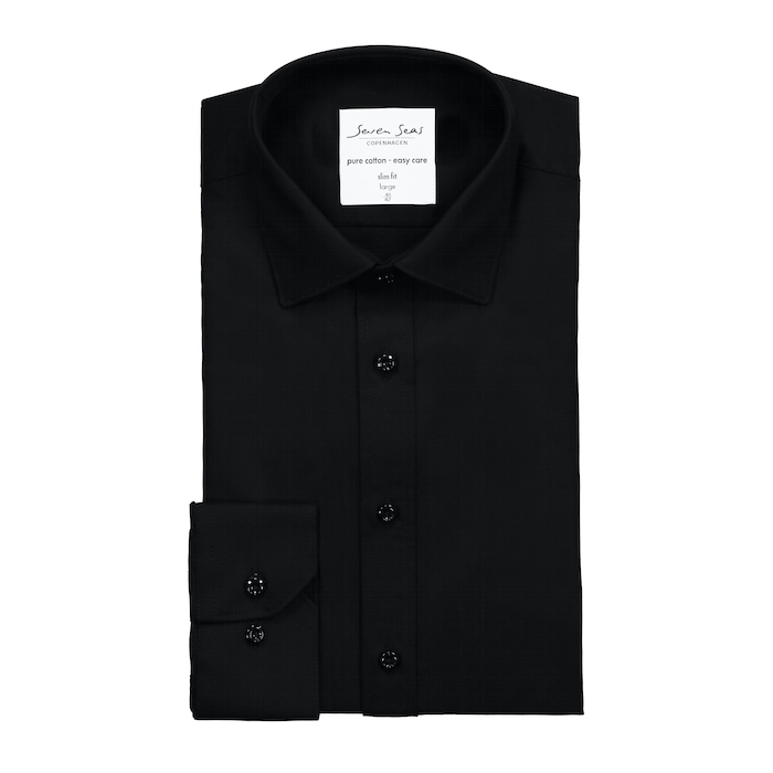 Seven Seas Skjorte Slim Fit Ss30 Black 43 44-xl