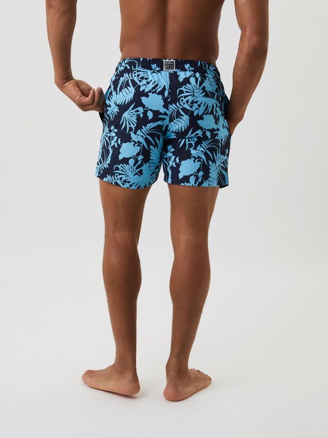 Borg Print Badeshorts med Sommerblad-Design