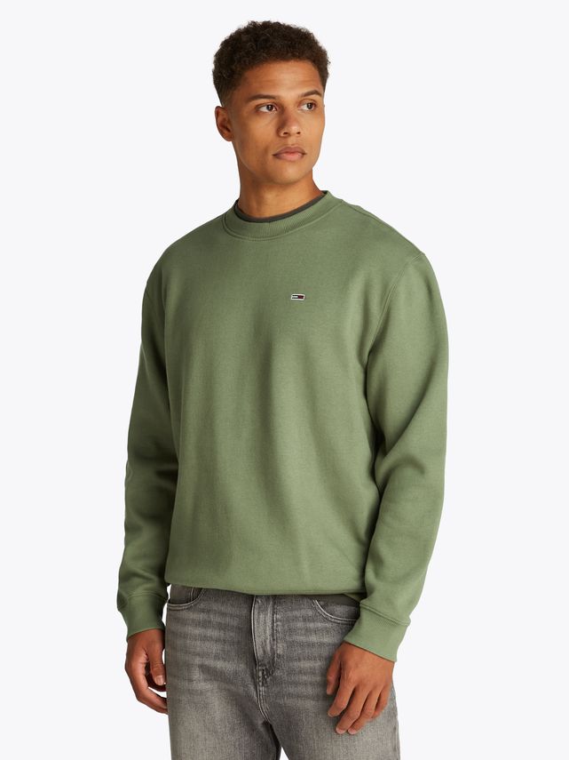 Tommy Jeans Fleece Crew med Flag Design - Opgrader din stil!