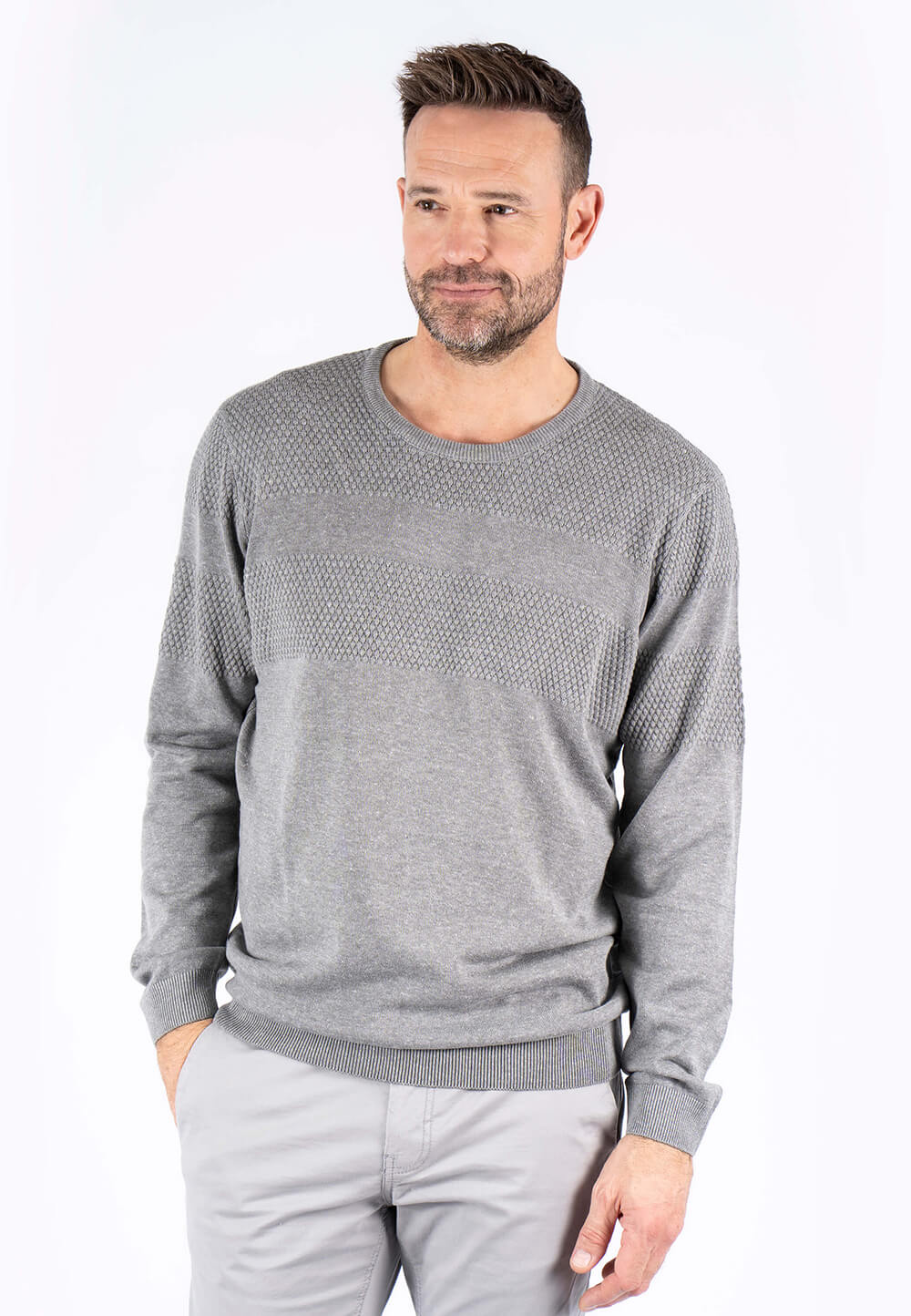 Pre End - Nilson O-strik Med Struktur I Grå