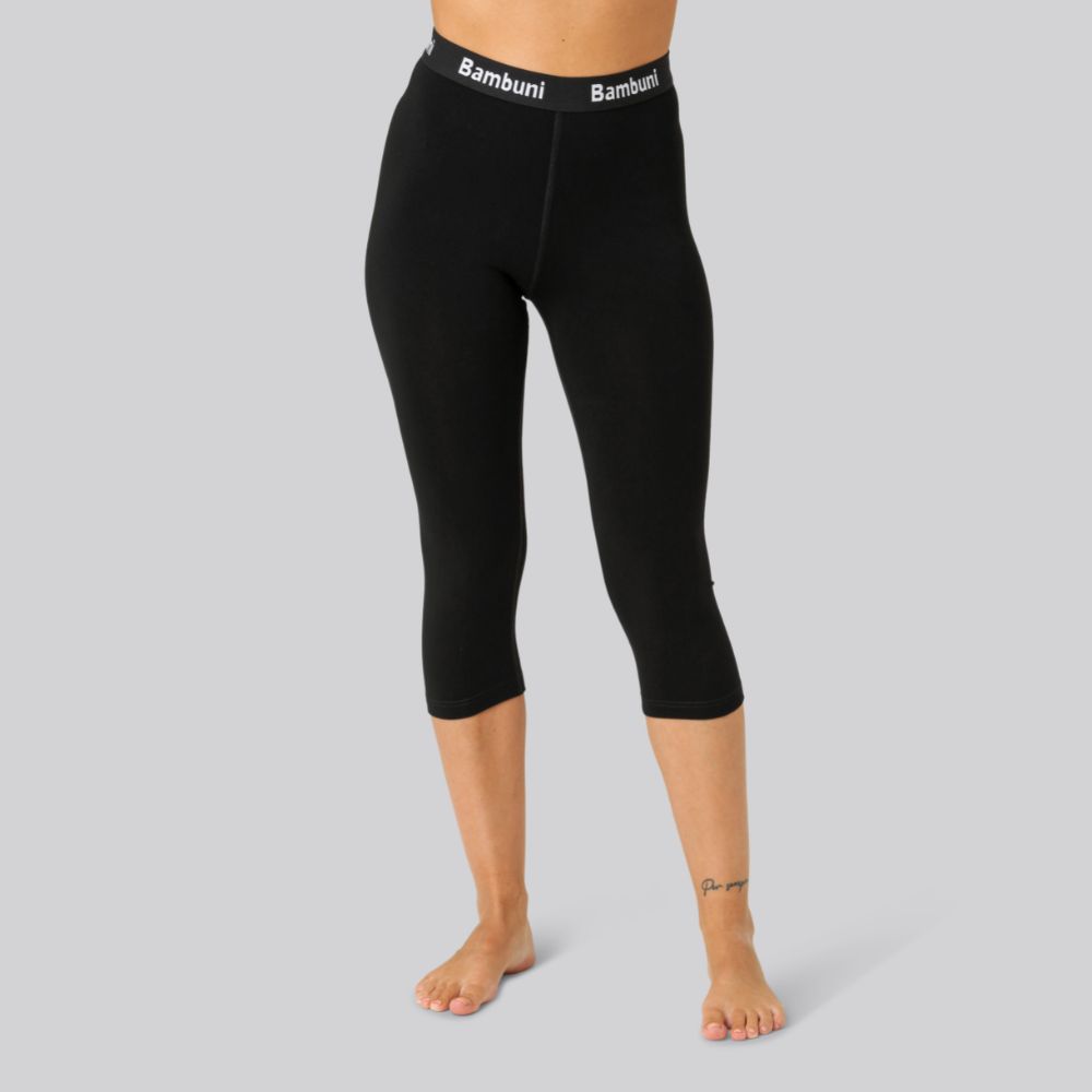 Bambus 3 4 Leggings I Sort Til Kvinder