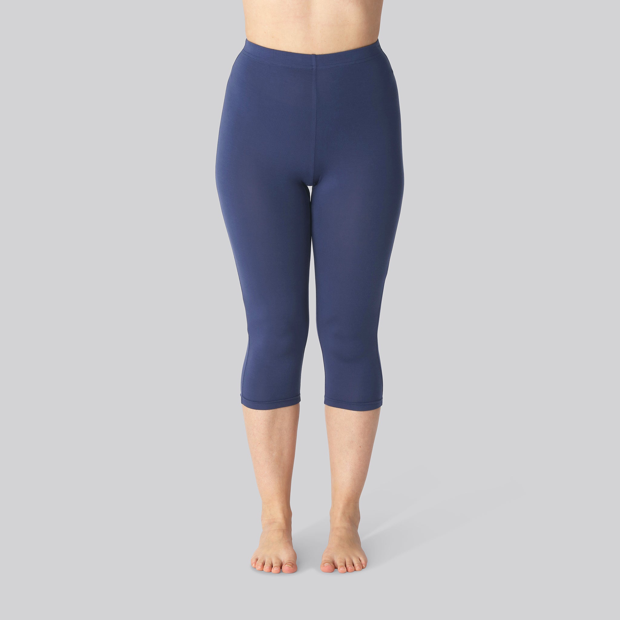 Bambus 3 4 Leggings M  Skjult Elastik I Navy Til Damer