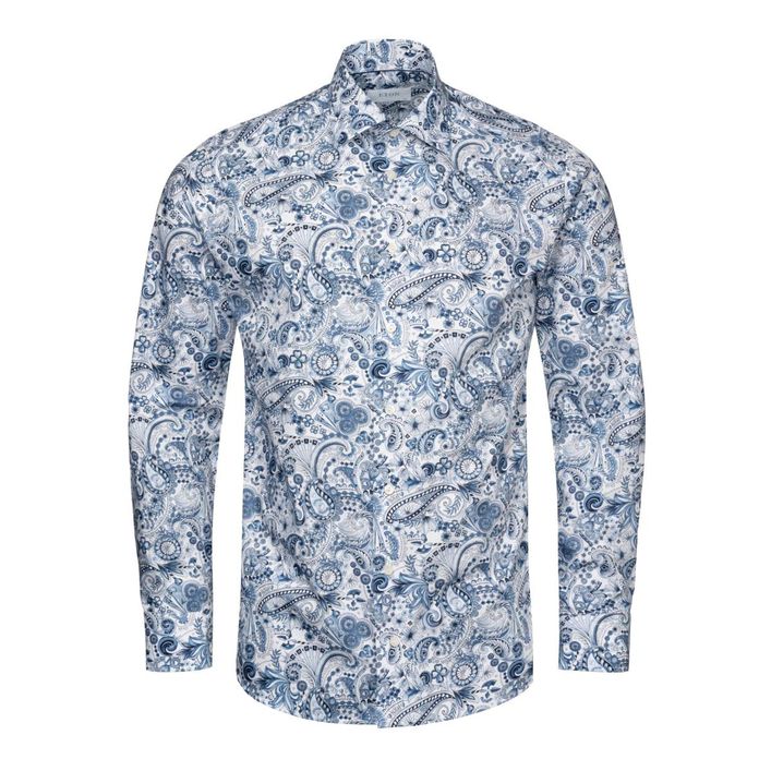 Motif Signature Twill Skjorte med Vintage Print - Tilbud!