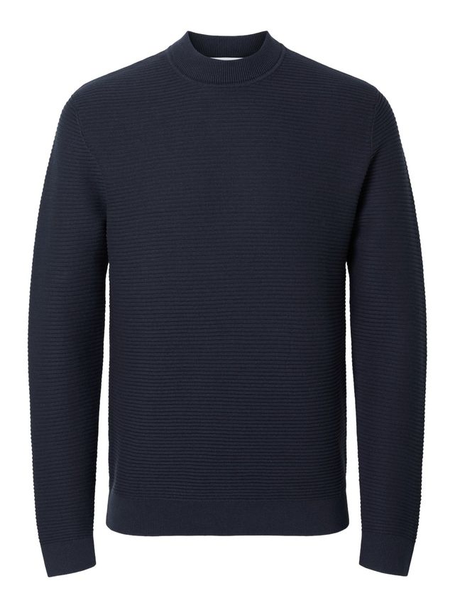Slhtion Ls Knit Structure Mock Neck