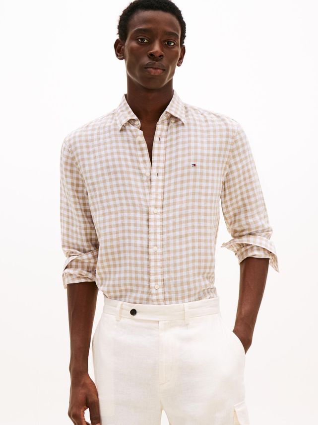 Linen Essential Gingham Rf Shirt