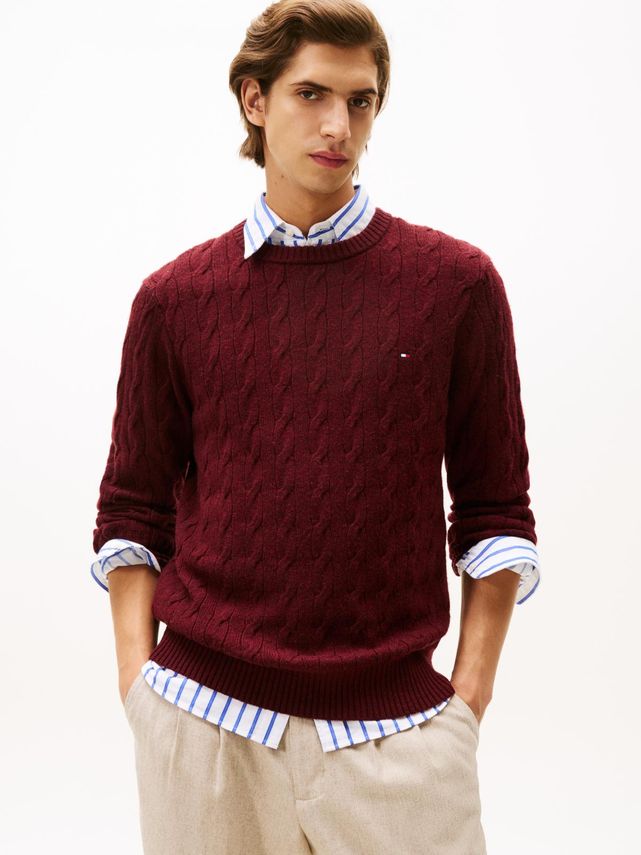 Lambswool Blend Cable Crew