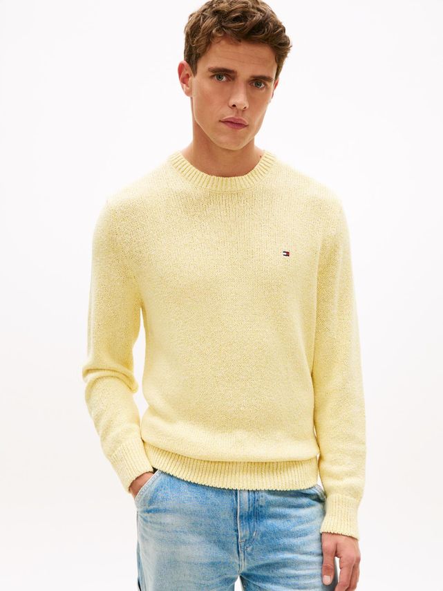 Two Tone Boucle Crew Neck