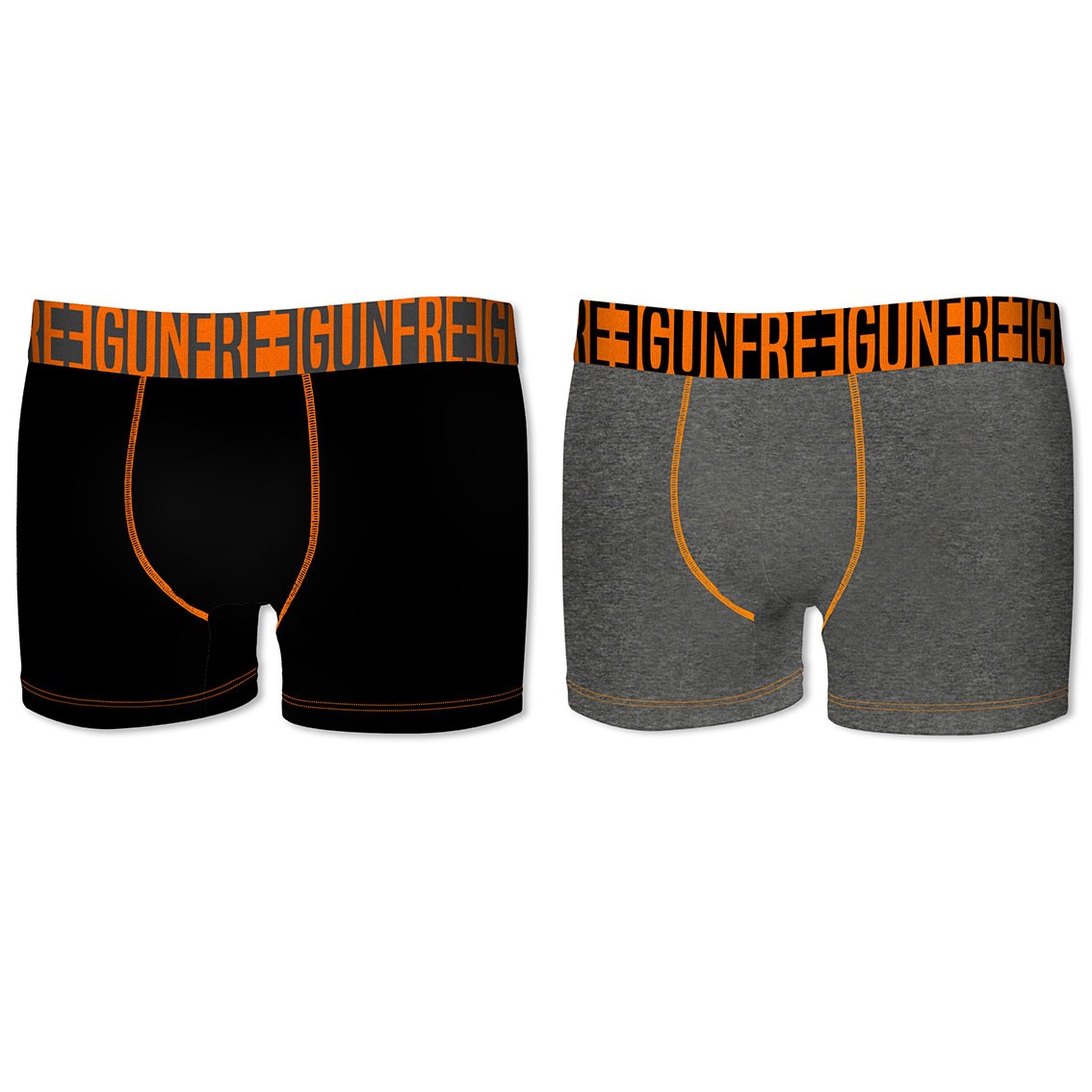 2-pack Microfiber Boxershorts - Sort Og Grå- Freegun