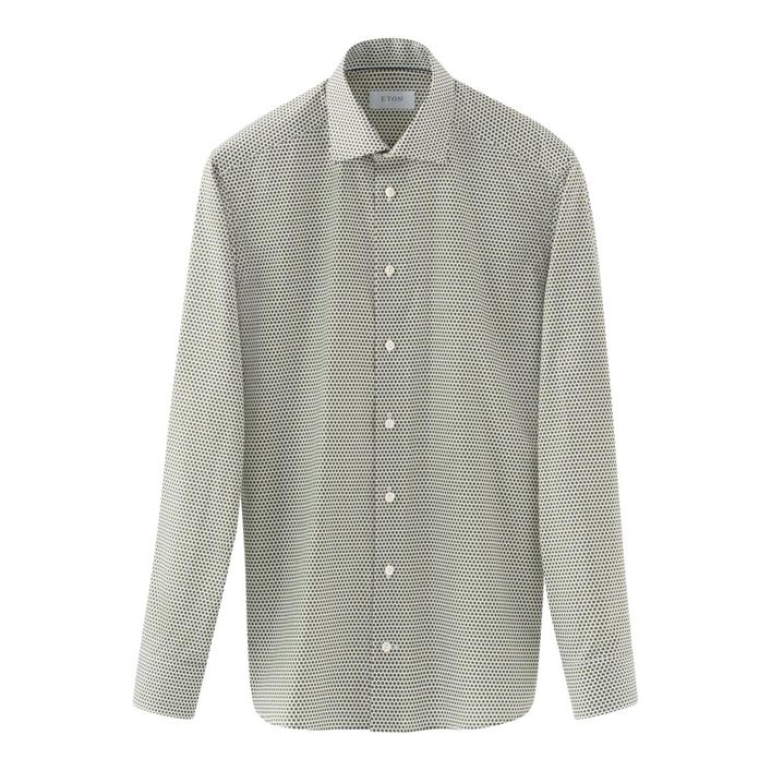 Mikroblomstret Signature Twill Skjorte - Retro Stil