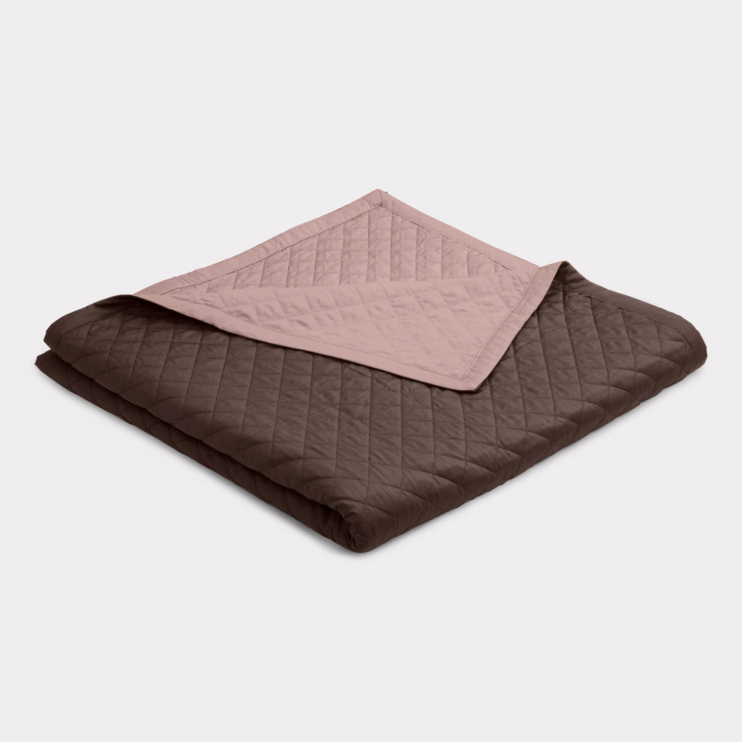 Bambus Sengetæppe Kastanje Gammel Rosa 260x260