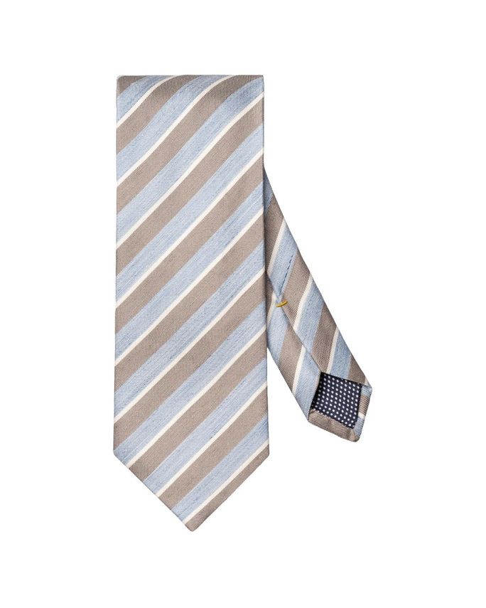 Striped Woven Linen Silk Tie