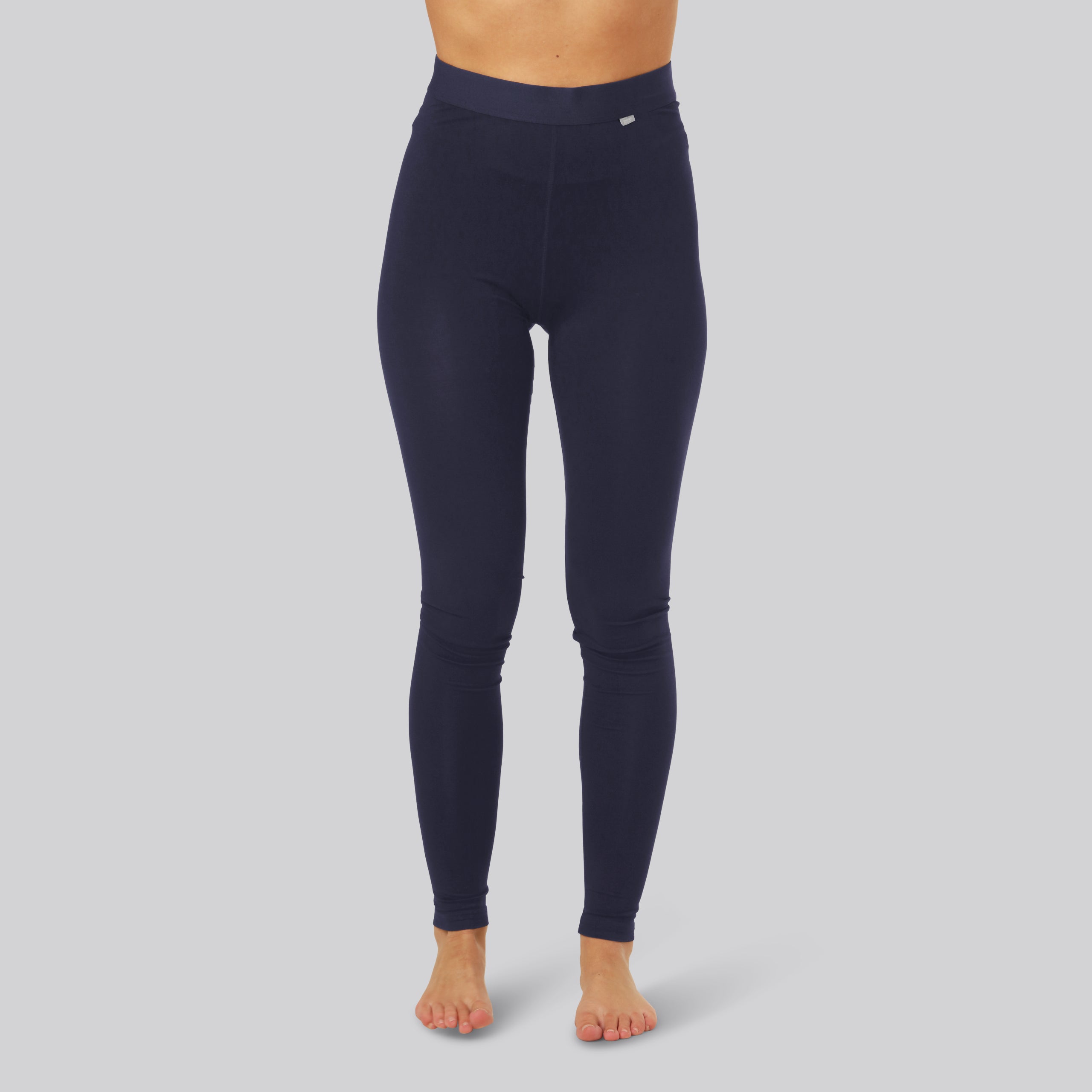 Bambus Leggings I Navy M  Navy Elastik Til Kvinder
