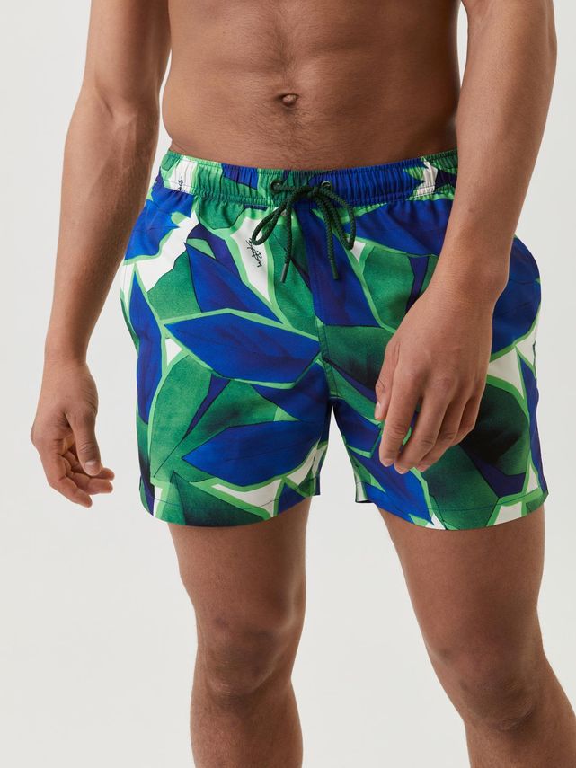 Borg Print Swim Shorts  Bb Summer Leafs