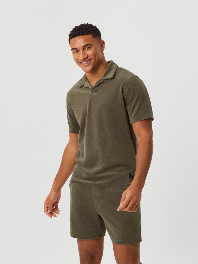 Borg Toweling Polo  Egret