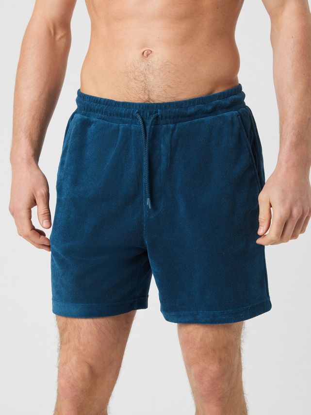 Borg Toweling Pool Shorts  Night Sky
