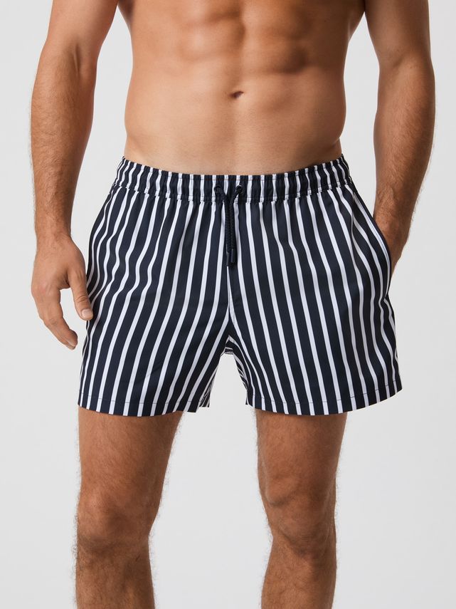 Borg Print Swim Shorts  Bb Wide Stripe 2