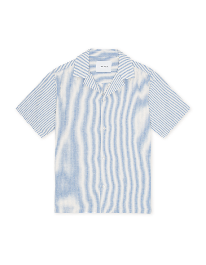 Lukas Stripe Cotton Linen Ss Shirt