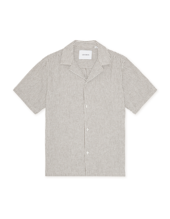 Lukas Stripe Cotton Linen Ss Shirt