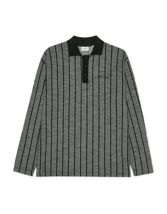 Pinstriped Jacquard Ls Polo