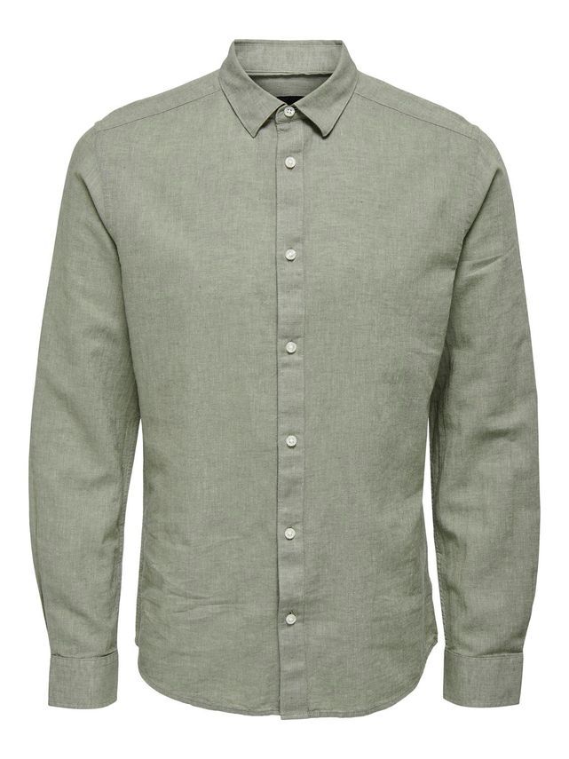 Onscaiden Ls Solid Linen Shirt