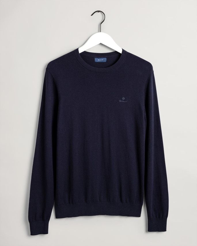 Cotton Cashmere C-neck Denim B