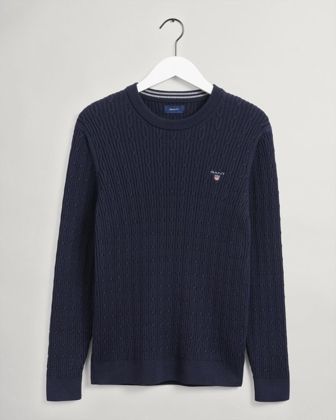 D2  Cotton Cable C-neck Grey M