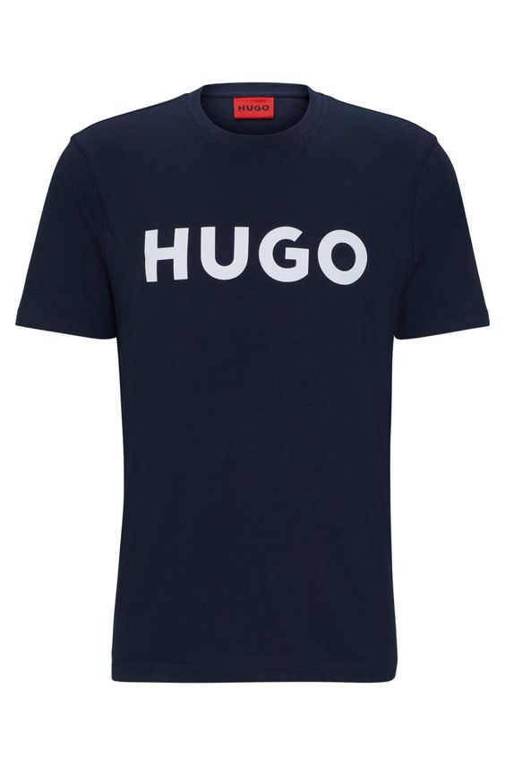 HUGO Regular Fit T-shirt med Logo i 100% Bomuld